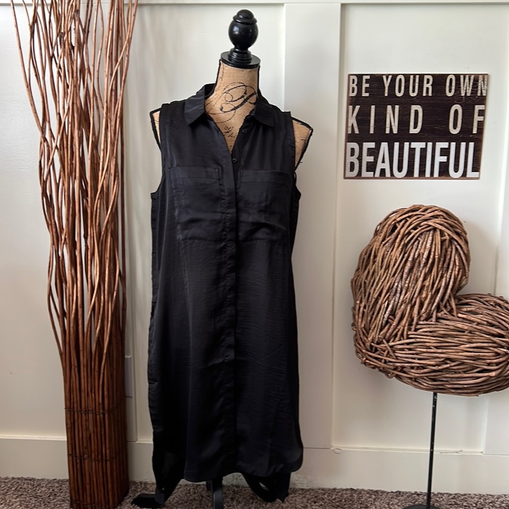 Catherine Malandrino Black Sleeveless High Low Tunic